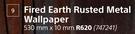 Fired Earth Rusted Metal Wallpaper-530mm x 10mm