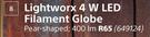 Light Worx 4W LED Filament Globe