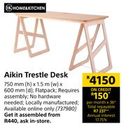 Home & Kitchen Aikin Trestle Desk-750mm (h) x 1.5m (w) x 600mm (d)