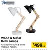 Bright Star Lighting Wood & Metal Desk Lamps-Each