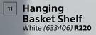 Hanging Basket Shelf White