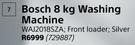 Bosch 8Kg Washing Machine WAJ2018SZA