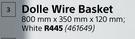 Dolle Wire Basket White-800mm x 350mm x 120mm
