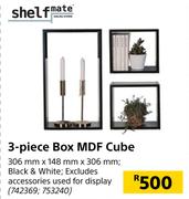 Shelfmate 3 Piece Box MDF Cube-306mm x 148mm x 306mm