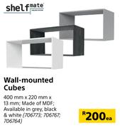 Shelfmate Wall Mounted Cubes-400mm x 220mm x 13mm Each
