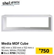 Shelfmate Media MDF Cube (Black)-482mm x 350mm x 152mm x 16mm