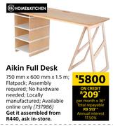 Home & Kitchen Aikin Full Desk 750mm x 600mm x 1.5m