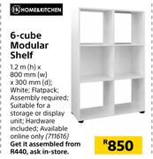 Home & Kitchen 6-Cube Modular Shelf-1.2m(H) x 800mm(W) x 300mm (D)