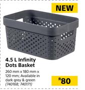 4.5Ltr Infinity Dots Basket -260mm x 180mm x 120mm