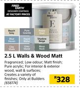 Fired Earth 2.5L Walls & Wood Matt