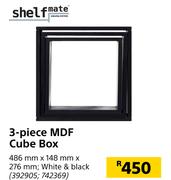Shelf Mate 3 Piece MDF Cube Box 486mm x 148mm x 276mm
