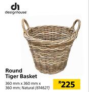 Design House Round Tiger Basket Natural 360mm x 360mm x 360mm