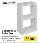 Shelf Mate 3 Piece MDF Cube Box 306mm x 148mm x 306mm
