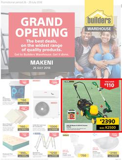 Builders Makeni : Grand Opening (26 July - 29 July 2018), page 1