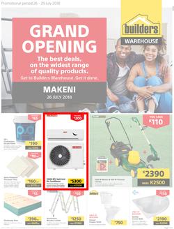 Builders Makeni : Grand Opening (26 July - 29 July 2018), page 1