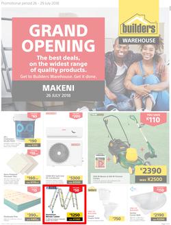 Builders Makeni : Grand Opening (26 July - 29 July 2018), page 1