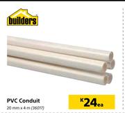 Builders PVC Conduit-20mm x 4m Each