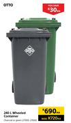 Otto 240Ltr Wheeled Container-Each