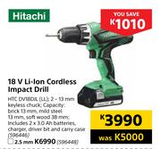 Hitachi 18V Li-Ion Cordless Impact Drill