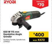 Ryobi 650W 115mm Handyline Angle Grinder