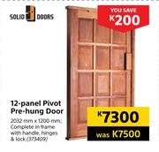 Solid Doors 12-Panel Pivot Pre-Hung Door