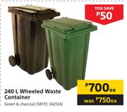 240Ltr Wheeled Waste Container-Each