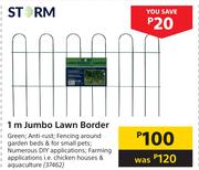 Storm 1m Jumbo Lawn Boeder