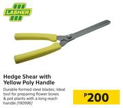 Lasher Hedge Shear With Yellow Poly Handle