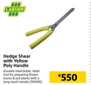 Lasher Hedge Shear With Yellow Poly Handle