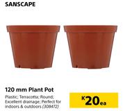Sanscape 120mm Plant Pot-Each