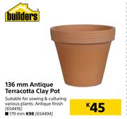 Builders 179mm Antique Terracotta Clay Pot