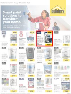 Builders : Smart Paint Solutions To Transform Your Home (21 July - 19 October 2020), page 1