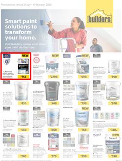 Builders : Smart Paint Solutions To Transform Your Home (21 July - 19 October 2020), page 1