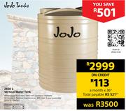 Jojo 2500Ltr Vertical Water Tank