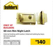 Builders 60mm Rim Night Latch