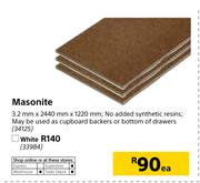 Masonite 3.2mm x 2440mm x 1220mm-Each