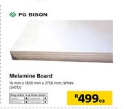 PG Bison White Melamine Board (16mm x 1830mm x 2750mm)-Each