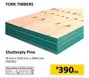 York Timber Shutterply Pine (18mm x 1220mm x 2440mm)-Each