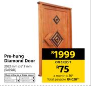 Pre-Hung Diamond Door (2032mm x 813mm)