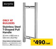 Dortello Stainless Steel T-Shaped Pull Handle (32mm x 400mm x 500mm)-Per Set