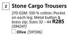 Beck Stone Cargo Trousers