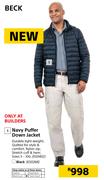 Beck Navy Puffer Down Jacket