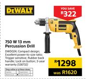 Dewalt 750W 13mm Percussion Drill