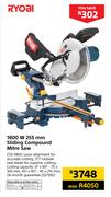 Ryobi 1800W 225mm Sliding Compound Mitre Saw