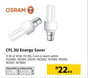 Osram CFL 3U Energy Saver-Each