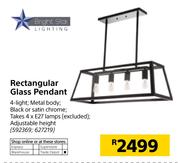 Bright Star Lighting Rectangular Glass Pendant