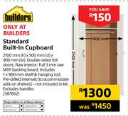Buildres Standard Built In Cupboard 2100x500x900mm
