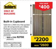 Buildres Built In Cupboard 2100x1220mm