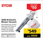 Ryobi 3000W Electric Blower Vacuum