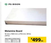 PG Bison Melamine Board White-16mm x 1830mm x 2750mm Each